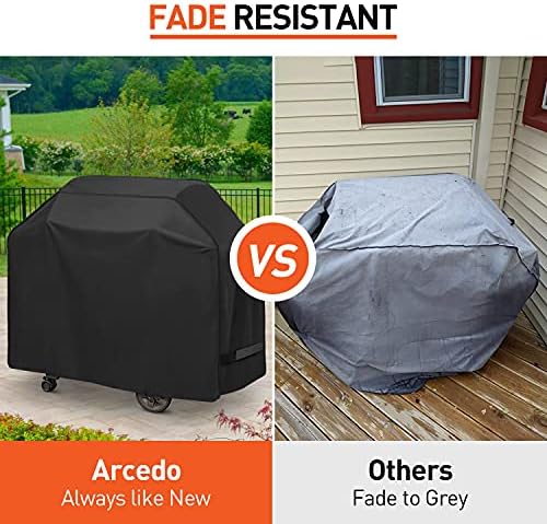 Arcedo BBQ Grill Cover 55 inch, Waterproof Grill Cover for Outdoor Grill, Rip-Proof, Fade Resistant Barbecue Gas Grill Cover for Weber, Char Broil, Nexgrill etc., All Weather Resistant - Image 5