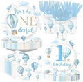 168Pcs Hot Air Balloon 1st Birthday Party Decorations,Serves 24 by Greencian