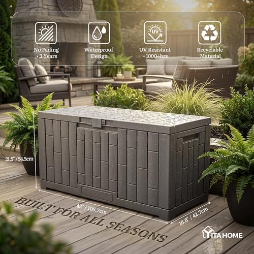 YITAHOME 60 Gallon Outdoor Storage Box w/Slide-Locking Lid - Image 2