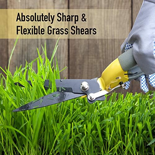 JARDINEER Sharp Grass Shears, Grass Clippers Handheld, Manual Grass Cutter Edging Shears for Lawn Garden - Image 4