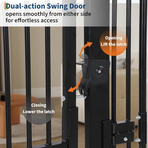 Extra Tall Cat Gate 30"-40.9" Adjustable for Doorway w/Cat Door - Image 4