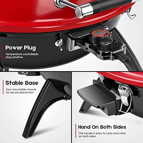 Electric BBQ Grill Techwood 15-Serving Indoor/Outdoor Electric Grill for Indoor & Outdoor Use, Double Layer Design, Portable Removable Stand Grill, 1600W (Countertop BBQ Grill) - Image 2