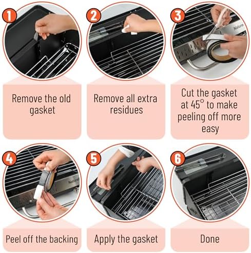 UNCO- Grill Gasket, 3/4"x 1/8", 2 Pack, 5 ft, Smoker Gasket Sealer High Temp, Easy to Cut, Strong Adhesion, Suitable for Most BBQ Grills and Smokers - Image 4