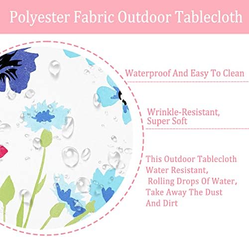 Oval Outdoor Tablecloth with Umbrella Hole and Zipper, Patio Table Covers for Spring/Summer, Machine Washable Outdoor Party/Picnic Oval Table Cloth - Image 4