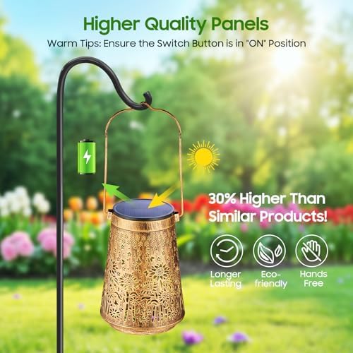4 Pack Solar Lanterns Outdoor Waterproof, Birthday Gifts for Women Mom - Image 3