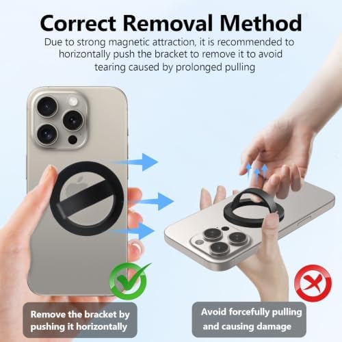Magnetic Silicone Ring Grip Phone Holder, Rotating Finger Loop Ring Grip Holder, Soft and Portable, Strong Magnetic Attraction, Compatible with Magsafe Phone Case (Blue) - Image 6