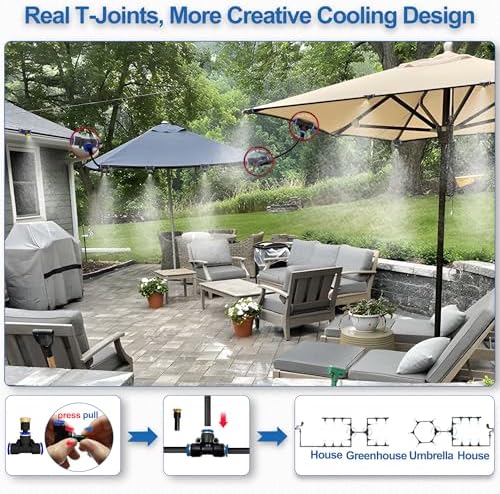 Misters for Outside Patio,Outdoor Water Misting Cooling System,75FT|23M. - Image 4