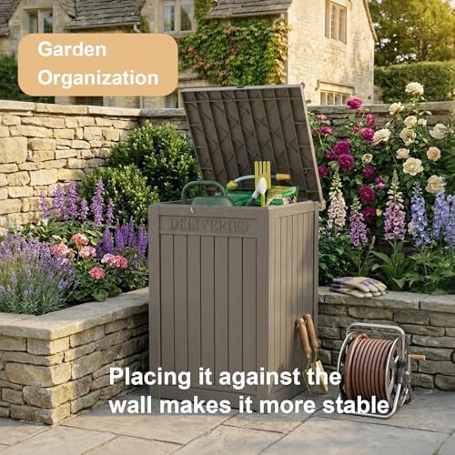 PatioZen Package Delivery Box 55 Gallon with Lockable Secure,Outdoor Package Drop Container Waterproof for Porch Patio and Curbside(Grey) - Image 5