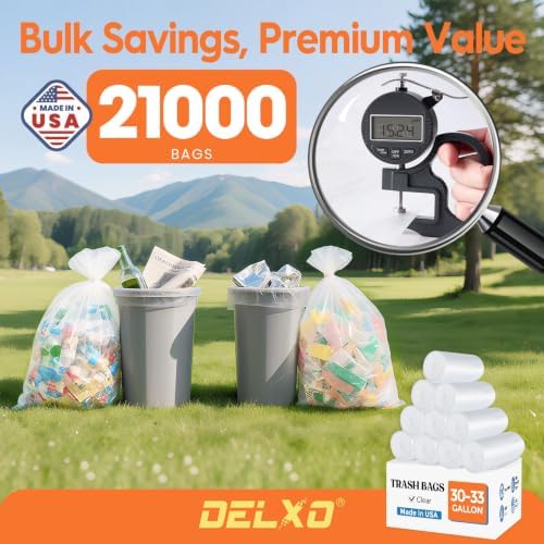 Delxo 30-33 Gallon Trash Bags, 21000 Count Bulk Value Large Garbage Bags - Image 4