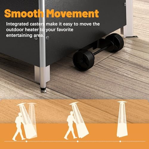 FOOWIN Patio Heater 48,000 BTU Outdoor Propane Heater with Wheels - Image 5