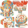 168 Pcs Groovy Birthday Party Decorations for Hippie, Serves 24 by Greencian