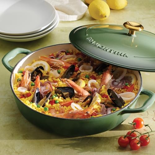 Tramontina Bestow Enameled Cast Iron 4-Qt Braiser Pan with Lid, Cactus - Image 3