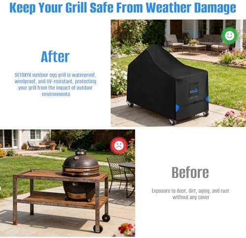 60 Inch Grill Cover for Kamado Ceramic Grills Heavy-Duty 600D - Image 5