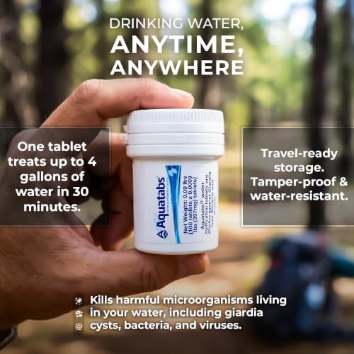 Aquatabs Water Purification Tablets, 397mg 100 Pack, Camping & Emergency - Image 2