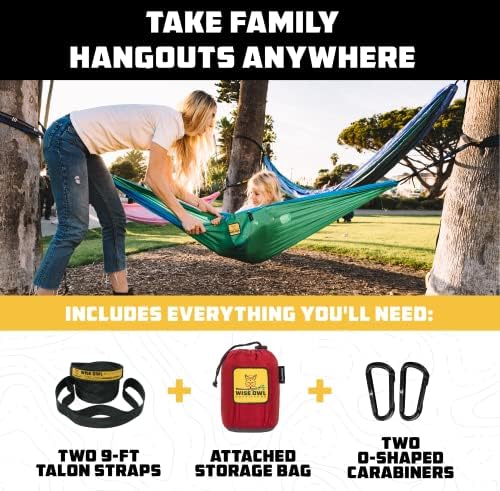 Wise Owl Outfitters Kids Hammock - Small Camping Hammock, Kids Camping Gear w/Tree Straps and Carabiners for Indoor/Outdoor Use, Kid Size Lavender & Pink - Image 3