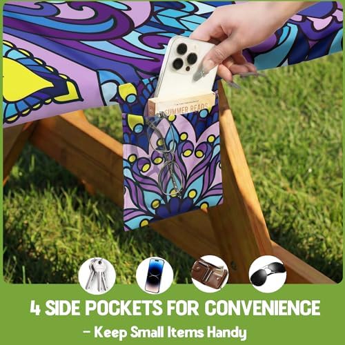 Picnic Table Cover with Bench Covers Vinyl Table Cloth Camping Lovers Essentials Camper Rv Car Travel Accessories Accessory Overlanding Must Haves Outdoor Gadgets Road Trip Tools Gear Stuff Equipment - Image 5