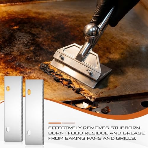 Hicarer 10 Pack 6" Stainless Steel Grill Scraper Blades for BBQ Grill Clean - Image 4