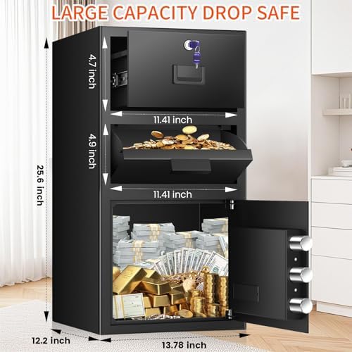 5.8 Cuft Large Drop Safe for Business with drawer, Anti-Theft Safe for Cash - Image 4