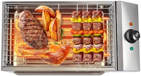 Commercial Electric BBQ Grill,1800W Smokeless Non-Stick Indoor/Outdoor Barbecue Grill with Stainless Steel Grill Grate,Adjustable Temperature,Portable Countertop BBQ Grill for BBQ Party,Outdoors by Unknown