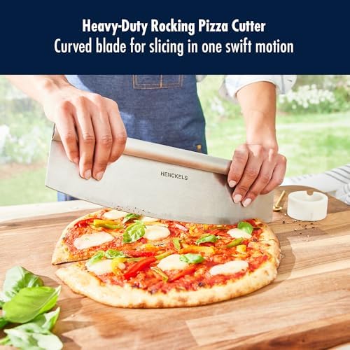 HENCKELS BBQ 2-pc Stainless Steel Pizza Cutter and Bench Scraper Set, Rocking Blade with Safety Guard and Measuring Scraper for Dough, BBQ and Baking - Image 4