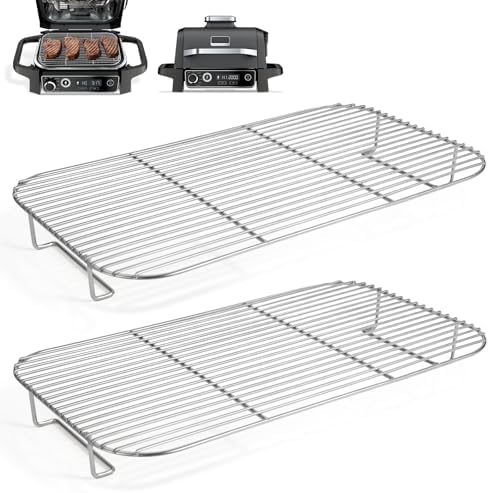 2Pcs Stainless Steel Grill Rack Set for Ninja Woodfire OG701 OG751,NonStick by Ericair