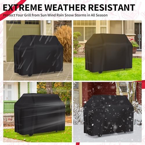 NEXCOVER 55 Inch Grill Cover - 600D Heavy Duty Waterproof and Weather Resistant BBQ Cover for Weber, Char Broil, Nexgrill - Fade Resistant, Black (Pack of 3) - Image 6