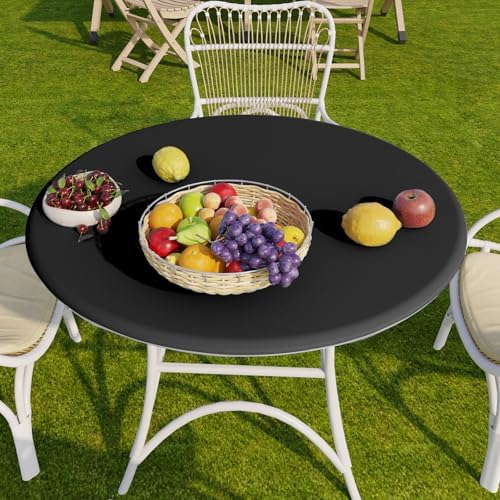 Romanstile Round Fitted Vinyl Tablecloth with Elastic Edge 100% Waterproof - Image 5