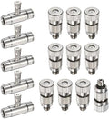 M METERXITY 20-Pack Brass Misting Nozzle Tee Kit, 0.8mm Orifice Dia. High Pressure Spray Misting Nozzle Head, Slip Connectors for 3/8 Inch Drip Irrigation Tubing Kit Outdoor [3/16" Threaded] by MMETERXITY