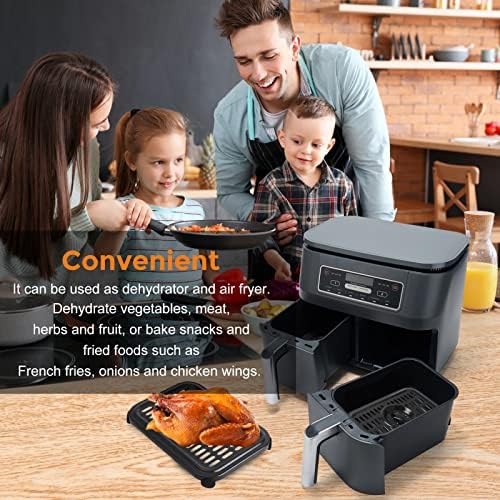 Air Fryer Replacement Parts for Ninja Foodi DualZone Air Fryers, 2 PCS Food Grade Air Fryer Accessories Grill Pan Plate Crisper Plate Rack Tray for Ninja DZ090 DZ201 DZ100 Air Fryer, Dishwasher Safe - Image 7