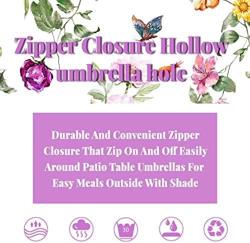 Outdoor Tablecloth with Umbrella Hole and Zipper, Patio Table Covers for Spring/Summer, Machine Washable Outdoor Party/Picnic Rectangle Table Cloth 60 x 120 in - Image 6