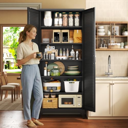 75" Metal Pantry Cabinet,Kitchen Storage Cabinet with Shelves - Image 2