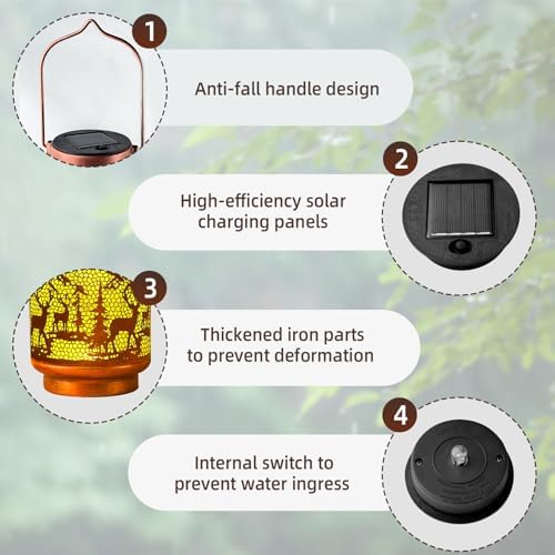 Solar Lanterns Outdoor Waterproof Gifts for Women Grandma Gifts - Image 6