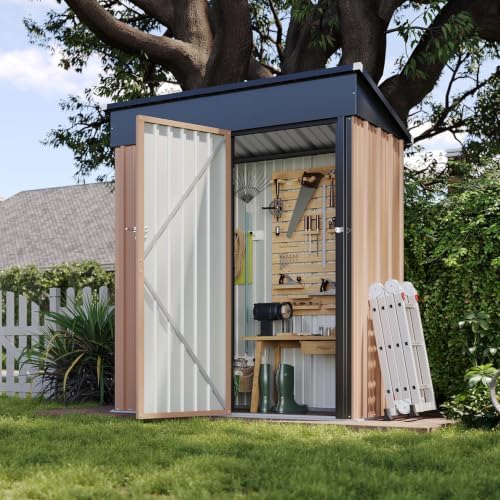 Aoxun 5’x3’ Shed Outdoor Storage Shed, Brown by Aoxun