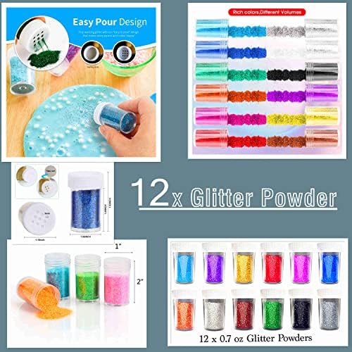 LFSUM Cup Turner Kit for Crafts Tumbler, Tumbler Cup Spinner, Glitter Powder, Epoxy Resin Kit for Beginners with Epoxy and Heat Gun (1X-Rose Red) - Image 3