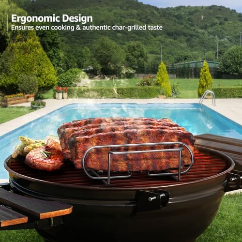 Sorbus Rib Rack for Smoking, Grill Roasting Stand (11", Stainless Steel) - Image 4