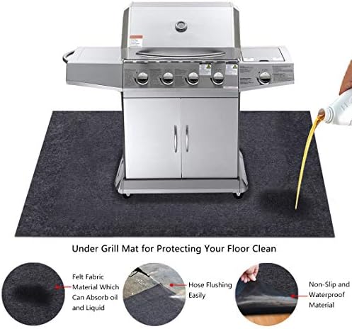 Under The Grill Mat,Absorbent Fabric Material,Washable,Reusable,Anti-Slip and Waterproof Backing,Protection for Decks and Patios from Grease Splatter and Other Messes (36inches x 48inches) - Image 5