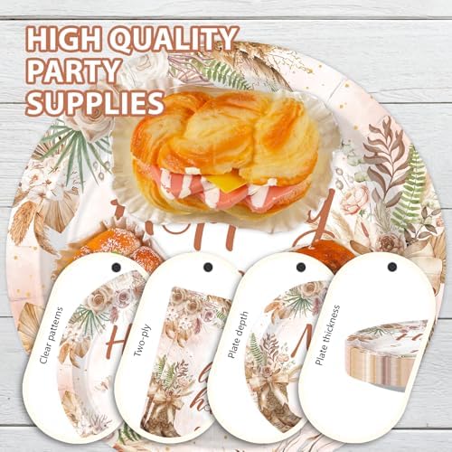 250Pcs Boho Cowgirl Bridal Shower Party Supplies for Western Engagement - Image 4