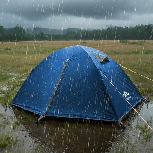 Night Cat 2-Persons Backpacking Tent: Waterproof Lightweight Camping Tent for Two People Hiking Outdoor Mountain with Aluminum Poles and Rainfly Green - Image 3