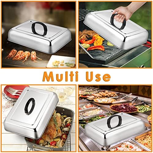 Leonyo 13x9IN Large Rectangular Stainless Steel Griddle Basting Cover Dome - Image 5