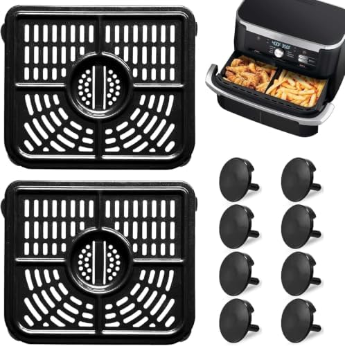 Air Fryer Replacement Parts for Ninja Foodi 11 Quart 7-in-1 MegaZone XL FlexBasket Air Fryer, 2 PCS Air Fryer Accessories Grill Pan Plate Crisper Plate Rack Tray with Rubber Bumpers by GWYXC
