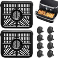 Air Fryer Replacement Parts for Ninja Foodi 11 Quart 7-in-1 MegaZone XL FlexBasket Air Fryer, 2 PCS Air Fryer Accessories Grill Pan Plate Crisper Plate Rack Tray with Rubber Bumpers by GWYXC