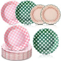 Pickmesh 100 Pcs Camp Gingham Paper Plates Disposable Round Plaid Plates by Pickmesh