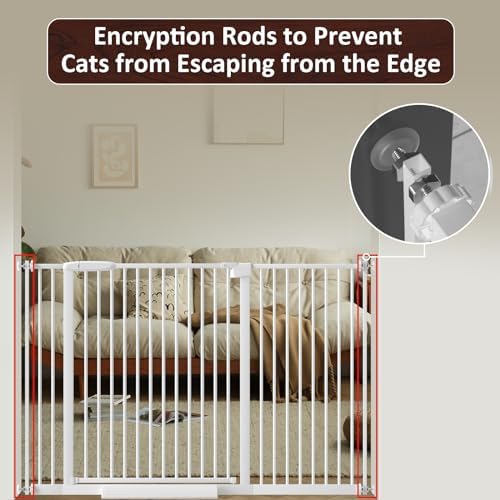 DEARBB Extra Wide Baby Gate Ultra Narrow Spacing 30.11-77.36" Pressure Mounted Double Lock Swing Auto Close Walk Through Metal Safety Pet Gate for Stairs and House Doorway Kitchen - Image 6