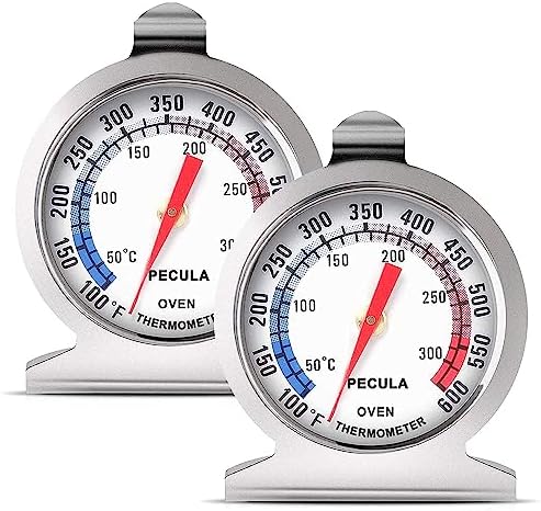 Oven Thermometer 2 Pack 50-300°C/100-600°F, Oven Grill Fry Chef Smoker Thermometer Instant Read Stainless Steel Thermometer Kitchen Cooking Thermometer by PECULA