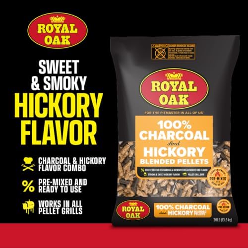 Royal Oak 100% Charcoal & Hickory Pellets, 30 LB, Smoky BBQ, Pellet Grill - Image 2