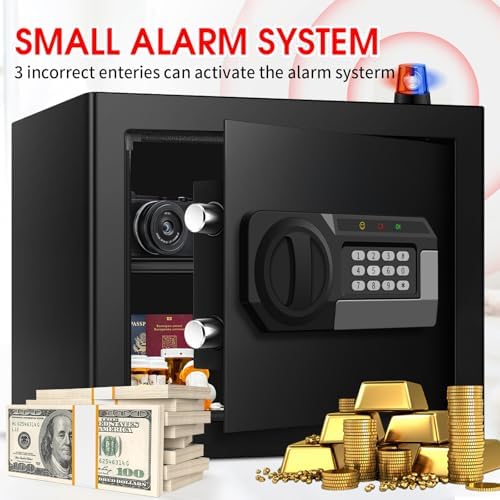 1.8 Cub Fire Proof Safe for Home Documents, Anti-Theft Digital Security Box with Electronic Keypad Lock and Spare Key, Small Safes for Home Use Fire and Water proof for Money Jewelry Valuables - Image 7