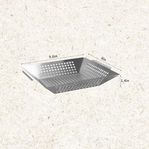 Stainless Steel Vegetable Grill Basket with Handles, 1 Pack - Image 2