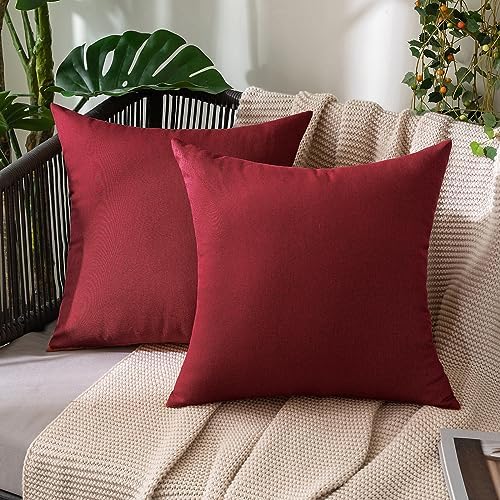 MIULEE Decorative Outdoor Pillow Covers Christmas 16x16 Wine Red by MIULEE