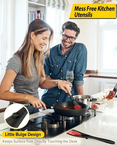 BUNDLEPRO Silicone Cooking Spoons for Nonstick Cookware, One-Piece, 2 Pack - Image 4