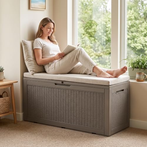 ROJIK 170 Gal Deck Box Waterproof, Grey - Image 2